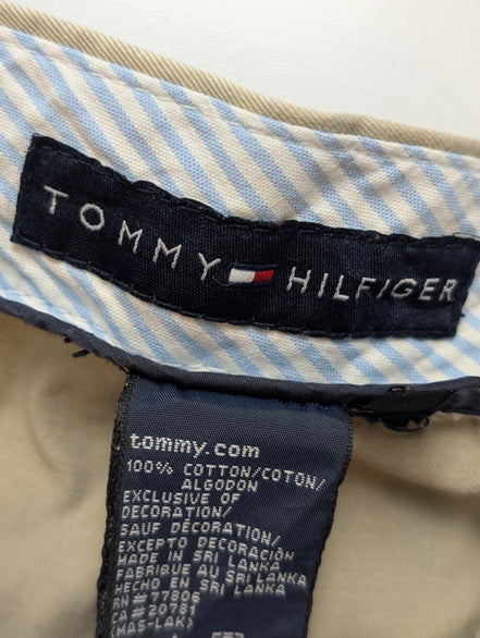 Pantalon Chino Tommy Hilfiger à Pinces Coupe Vintage Crème W34 L32