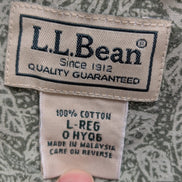 Chemise hawaïenne L.L.Bean vert kaki manches courtes taille L #666 hawaienne