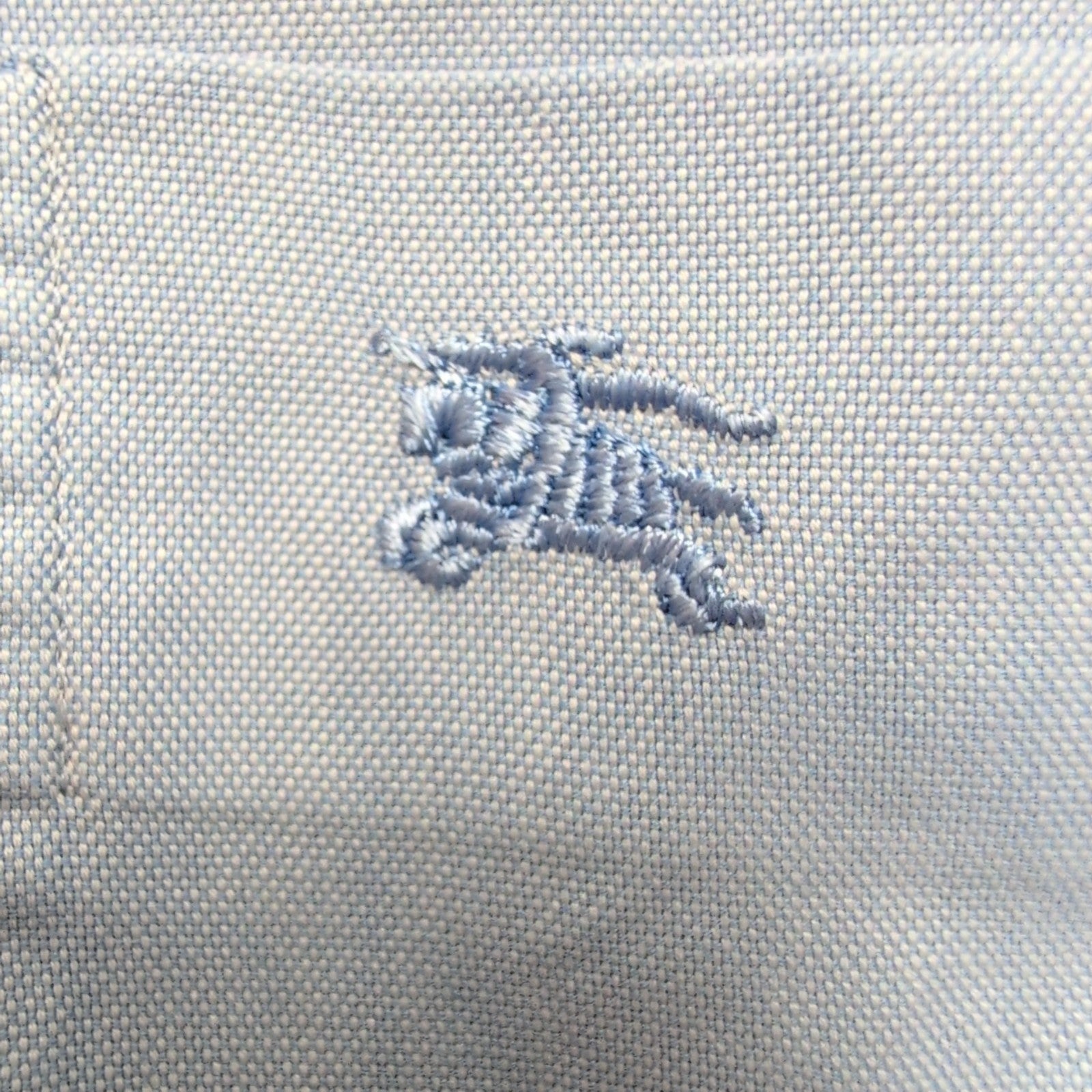 Chemise Burberry L/XL Bleu Clair Logo Brodé Boutons Gravés Coton Manches longues