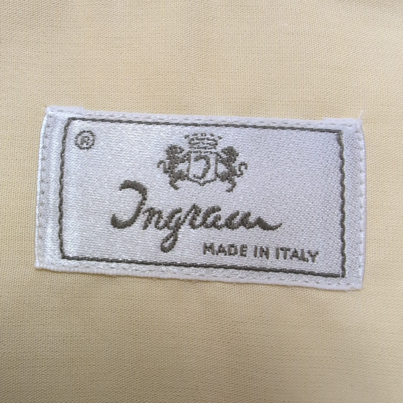 Chemise Ingram Made in Italy M/L Jaune Pâle 100% Coton Neuve Sans Étiquette