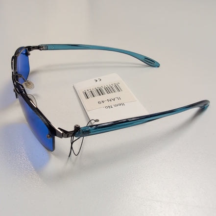 Lunettes de soleil Y2K Rectangulaires Verres Bleus Branches fines