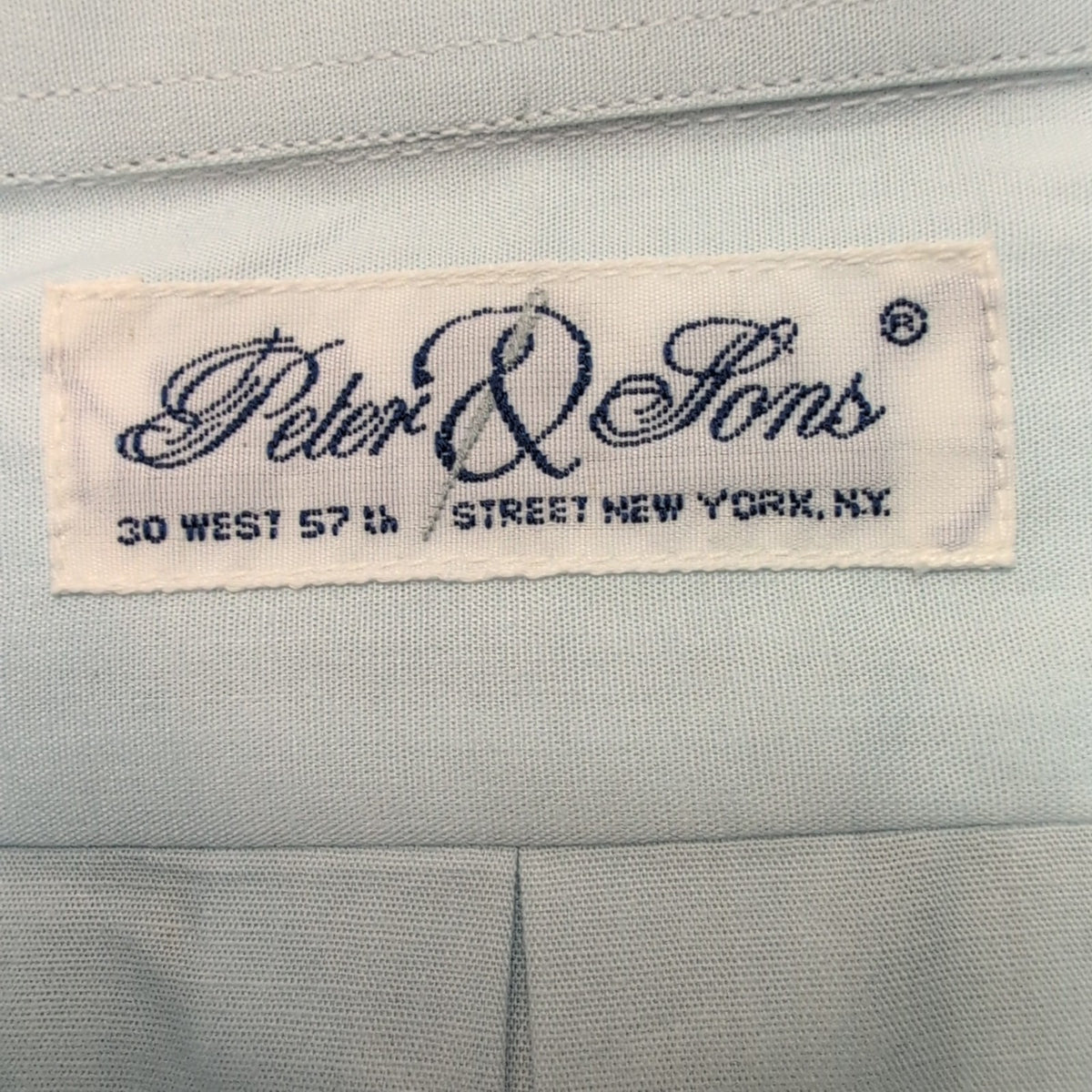 Chemise Peter & Sons New York L Bleu Clair 100% Coton Neuve Sans Étiquette