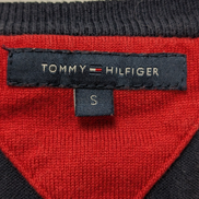 Pull Fin Tommy Hilfiger Femme Col V Bleu Taille S Logo Brodé