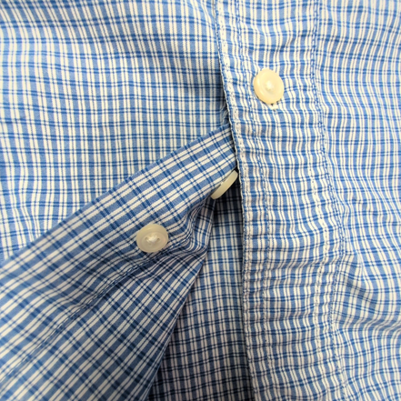 Chemise CHAPS à carreaux bleus manches courtes homme taille M
