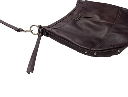 Sac Coach cuir bordeaux rouge vin bandoulière 36 cm très bon état