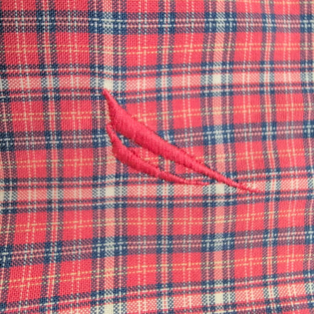 Chemise Nautica vintage manches courtes petits carreaux rose et bleu poche XL