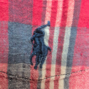 Chemise Ralph Lauren Bleeding Madras M rouge bleu manches courtes
