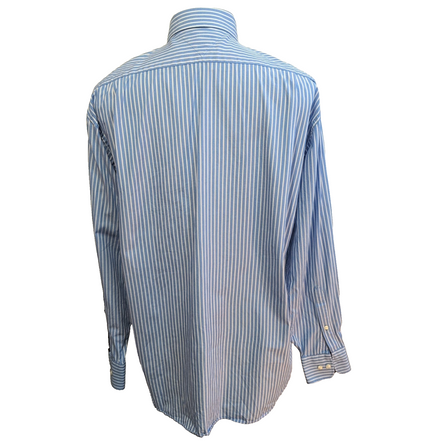 Chemise Tommy Hilfiger Homme Taille L Rayée Bleu Ciel Blanche Coton Paisley