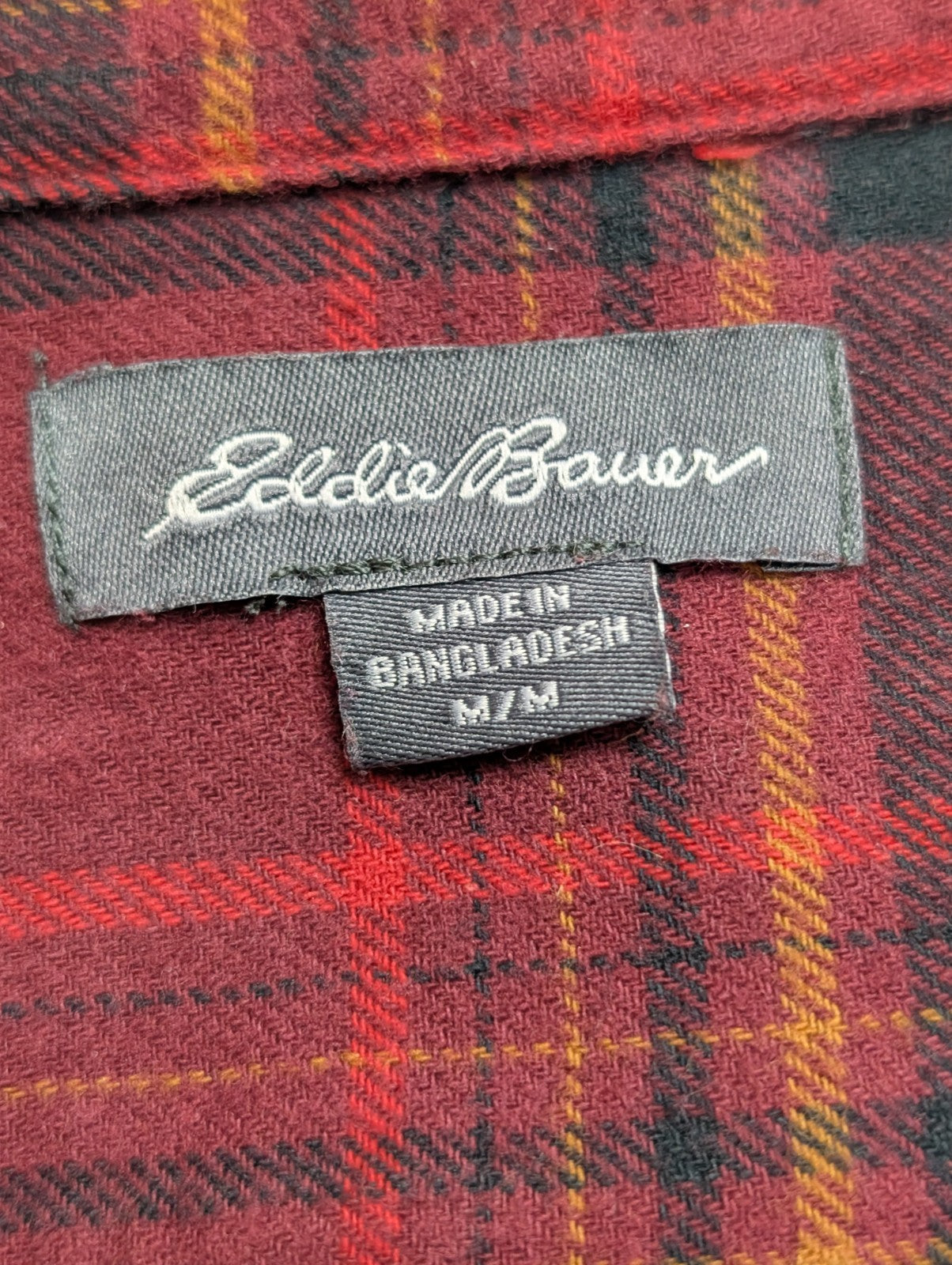EDDIE BAUER Flanelle Rouge Noir M TBE Classique 100% Coton | 326S