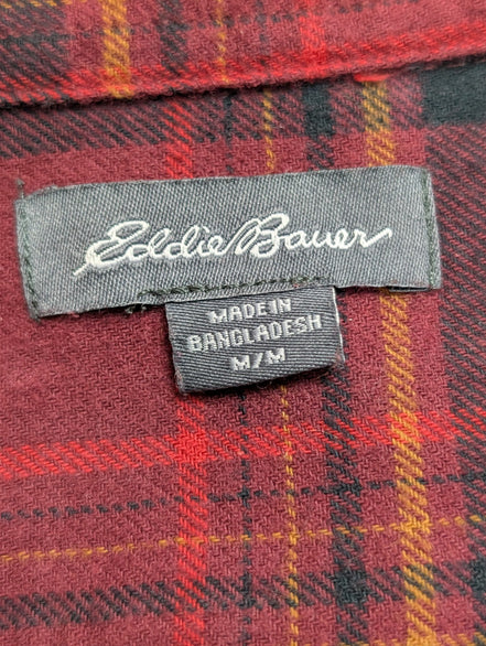 EDDIE BAUER Flanelle Rouge Noir M TBE Classique 100% Coton | 326S