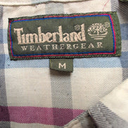 Chemise TIMBERLAND Homme L/XL à Carreaux Crème et Bordeaux Logo Brodé