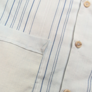 Chemise Hawaïenne St Michael M Bleu Rayures Style Panama Made in UK