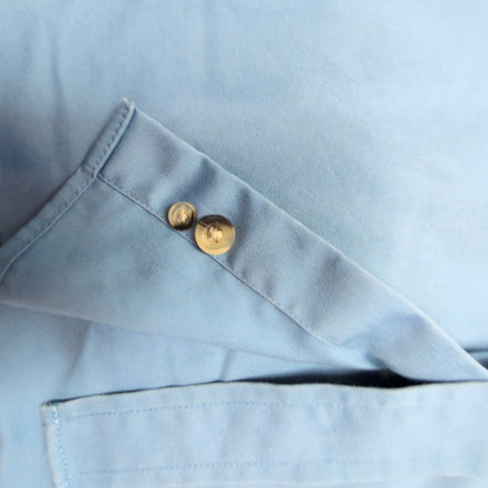 Chemise L.L. Bean bleue unie taille XL #166e