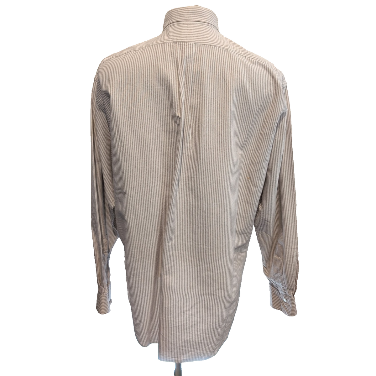 Chemise Ralph Lauren L Oxford Bordeaux clair à Rayures Vintage Manches courtes