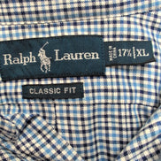 Chemise Ralph Lauren XL XXL Oxford Classic Fit Shirt Button Down Carreaux Bleu