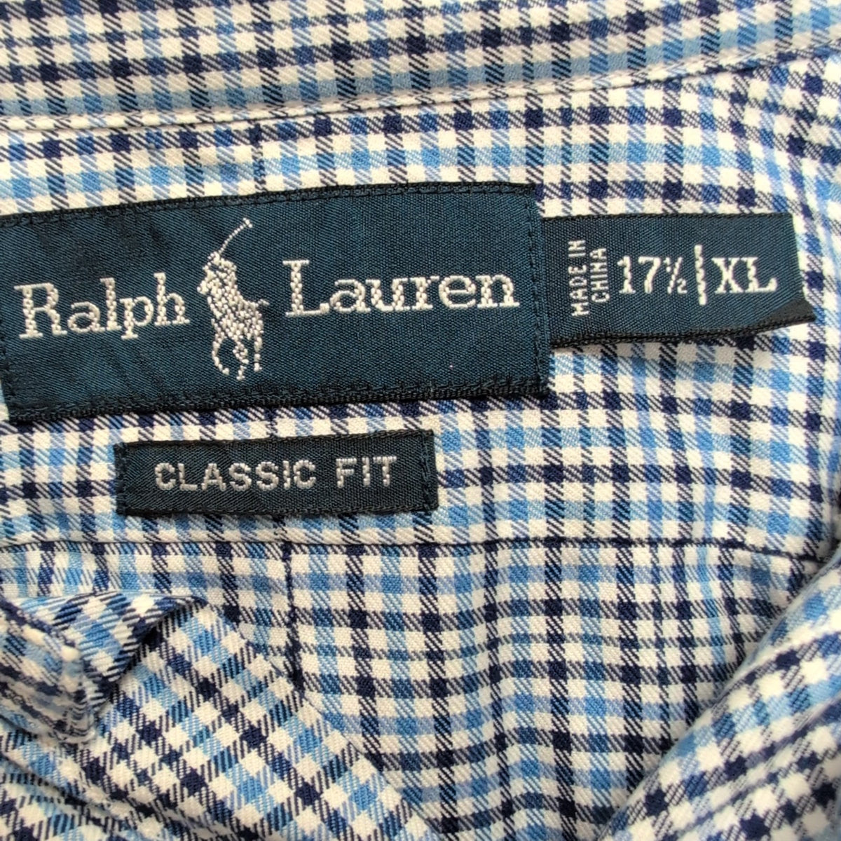 Chemise Ralph Lauren XL XXL Oxford Classic Fit Shirt Button Down Carreaux Bleu