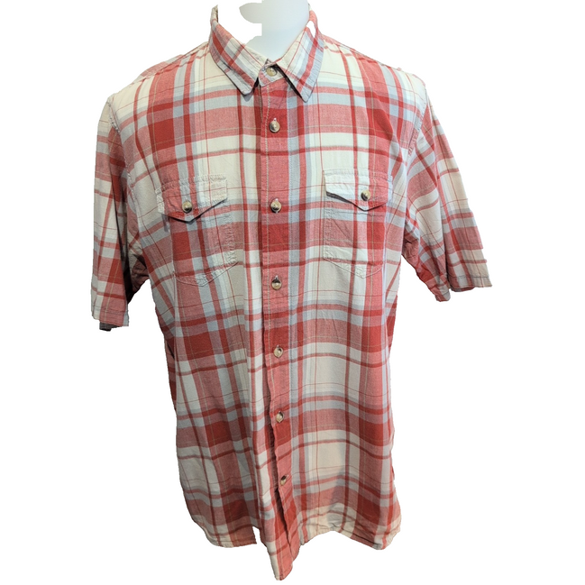 Chemise Wrangler Manches Courtes Rouge et Blanche à Carreaux à Poches Taille XL