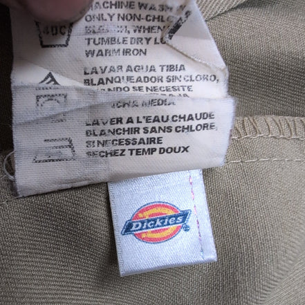 Chemise Dickies M Beige Workwear 2 Poches Poche Stylo Manches Longues