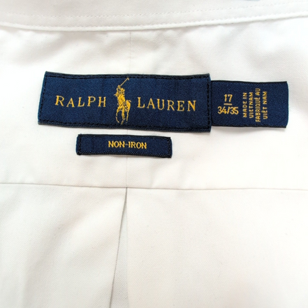 Chemise Ralph Lauren XL Blanche Coton Logo Blanc Ton sur Ton Classique