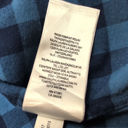 Chemise Ralph Lauren S Flanelle Bleue Carreaux Logo Bleu Manches Longues