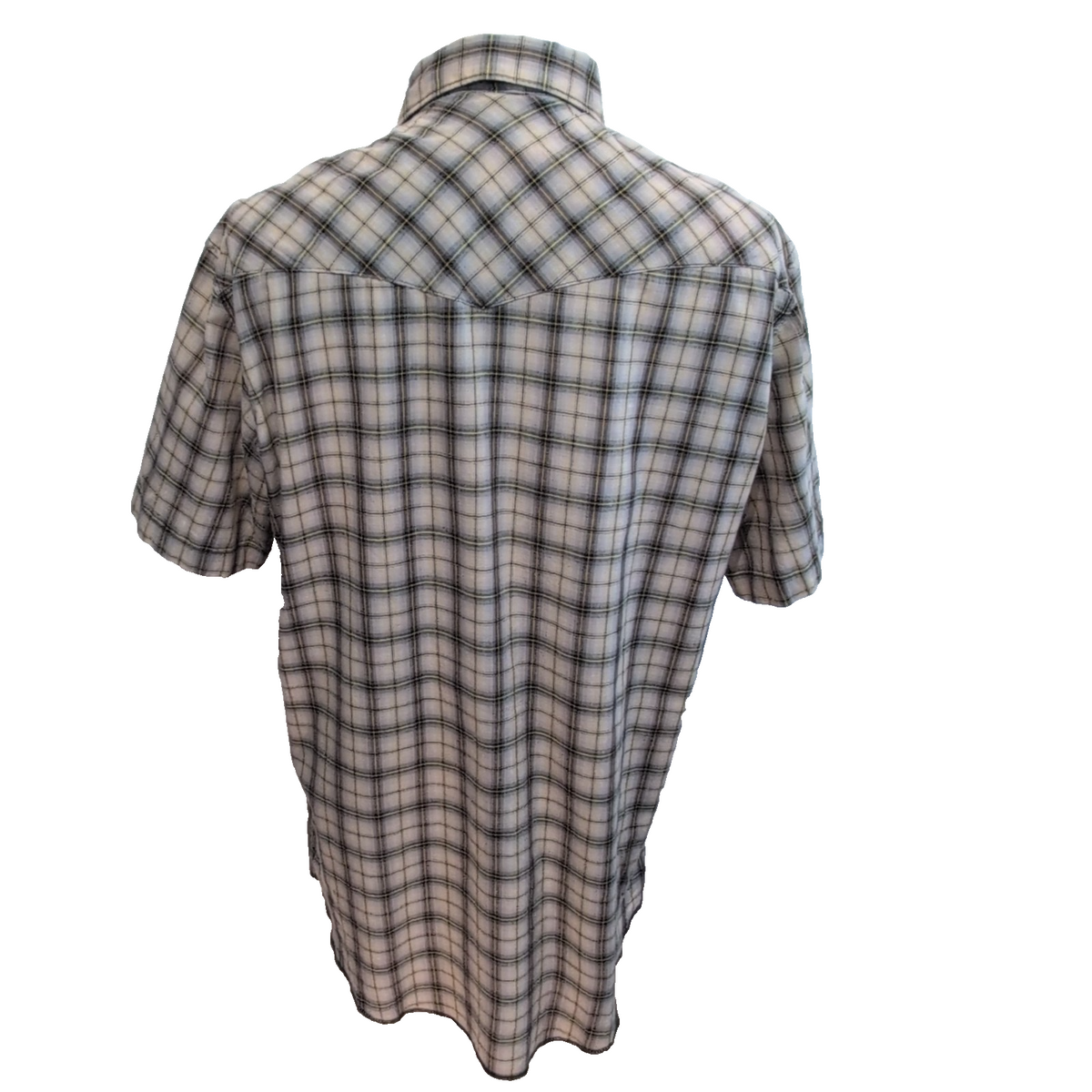 Chemise Wrangler Western Vintage Crème Carreaux Manches Courtes M