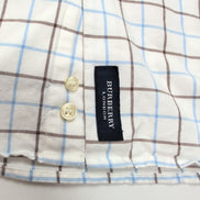 Chemise BURBERRY Blanc Carreaux Bleu Marron Taille 14 XS Homme Coton