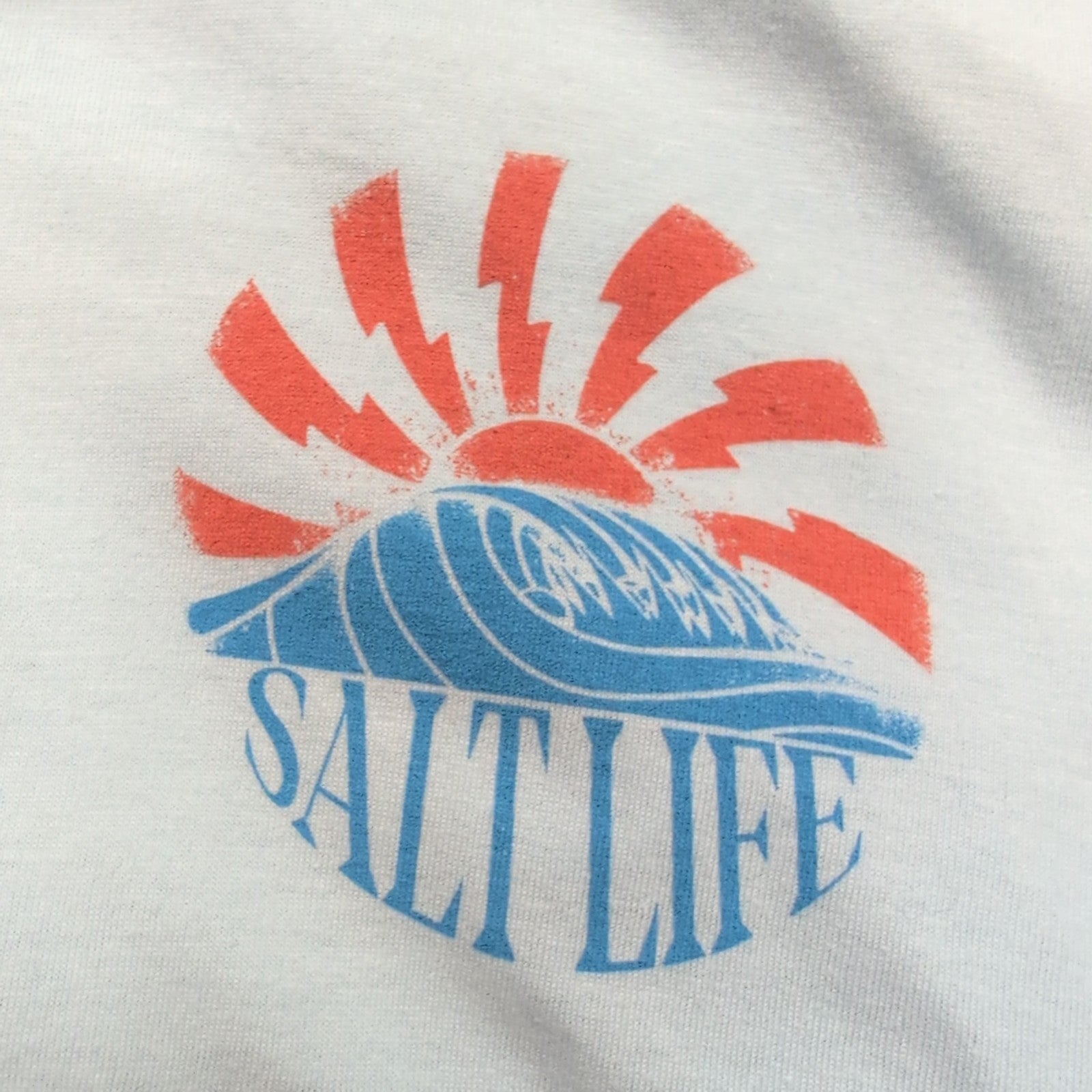 T-shirt Salt Life L Bleu Clair Manches Longues Graphique Neuf Étiquette