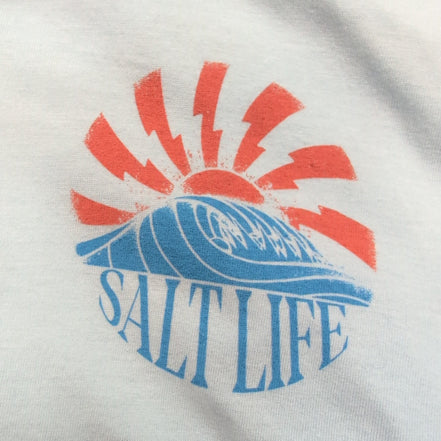 T-shirt Salt Life L Bleu Clair Manches Longues Graphique Neuf Étiquette
