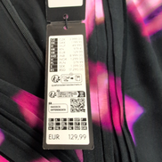 Robe COMMA 34 Cache-Cœur Noir Rose Motif Abstrait Neuve Étiquette