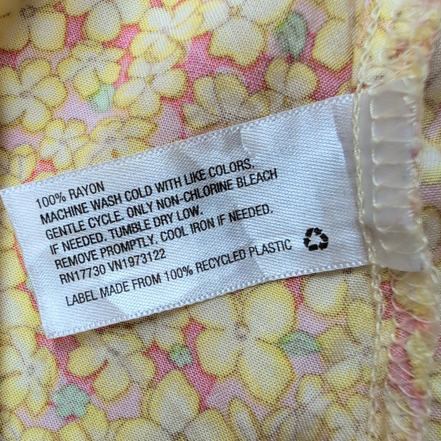 Robe d'été Jaune Fleurie Rayonne Bretelles Réglables Poches L