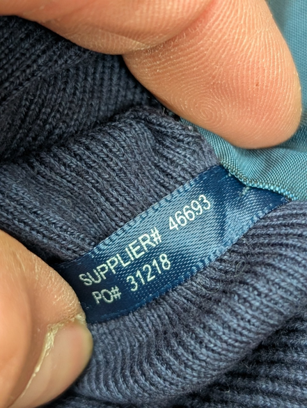 Pull Polo Ralph Lauren L bleu marine col V 100% Pima Cotton logo vert
