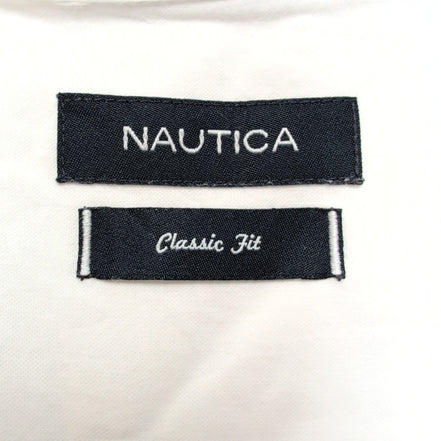 Chemise Nautica Classic Fit Taille L/XL Blanche 100% Coton Logo Brodé