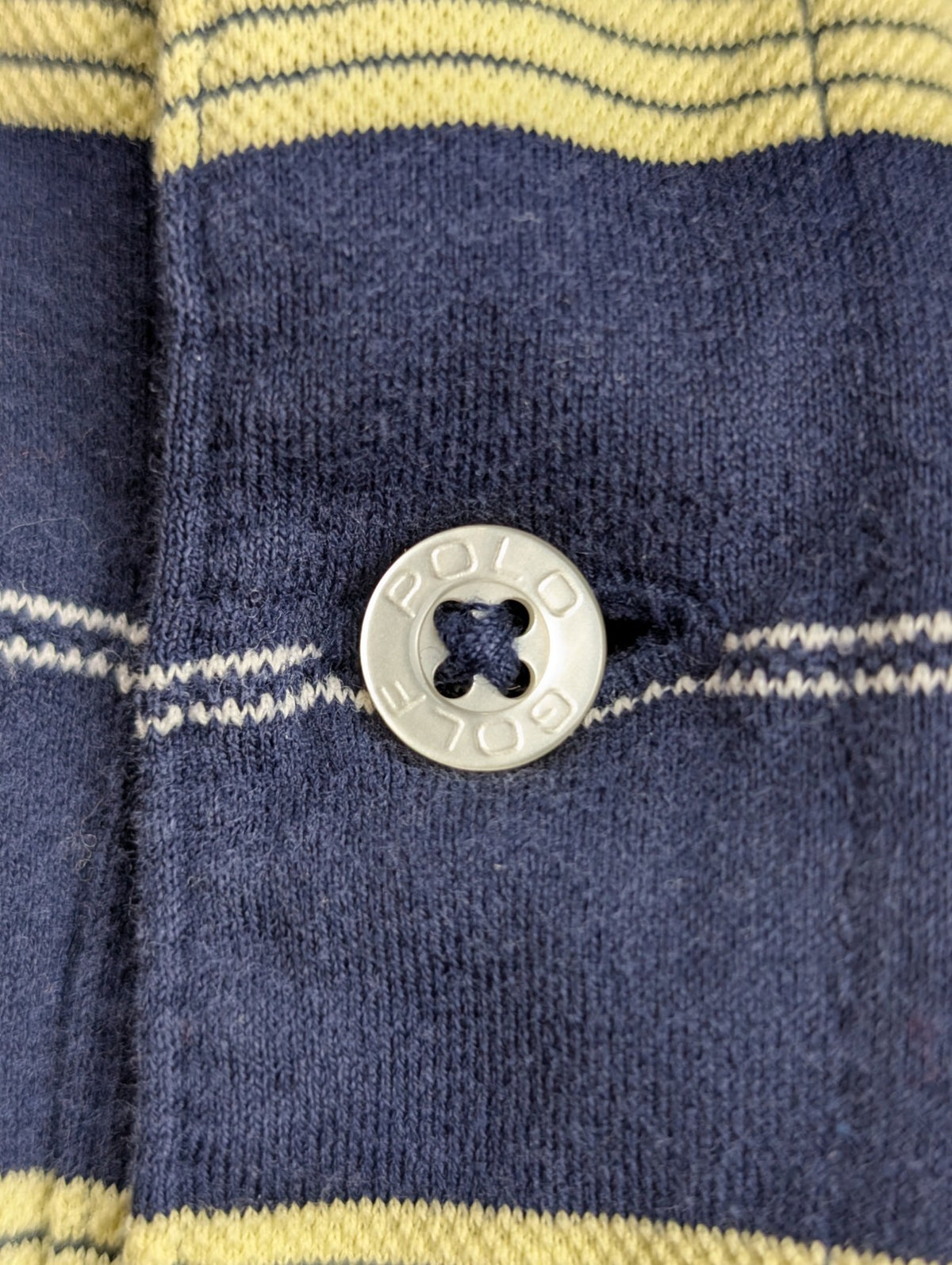 Polo manches courtes Polo Ralph Lauren Golf XL marine rayures jaunes coton Pima