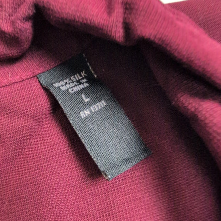 Chemise Hawaïenne Brandini Soie Bordeaux Boutons effet Coquillage L
