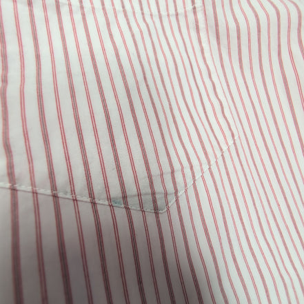 Chemise L.L. Bean blanche à rayures rouges taille L #137e