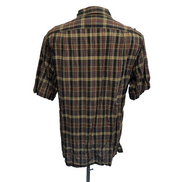 Chemise Polo Ralph Lauren Vintage L Marron Kaki Logo Drapeau USA Manches Courtes