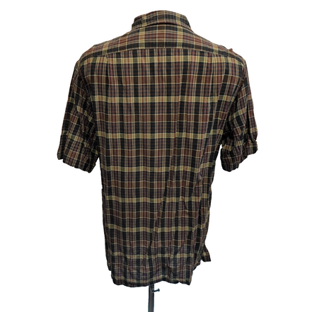 Chemise Polo Ralph Lauren Vintage L Marron Kaki Logo Drapeau USA Manches Courtes