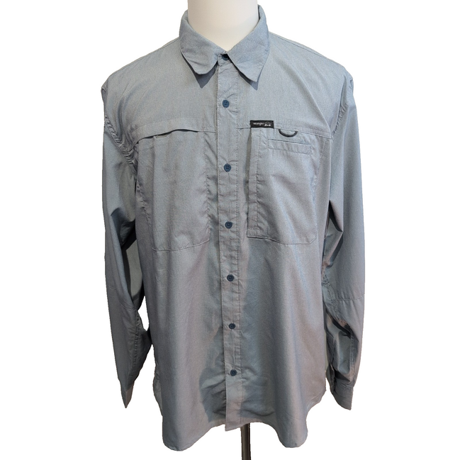 Chemise Wrangler Outdoor Homme Taille XL Technique Rando Gris Bleu