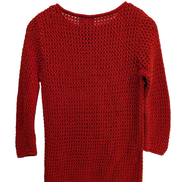 Pull femme LAUREN Ralph Lauren orange maille ajourée crochet coton taille M