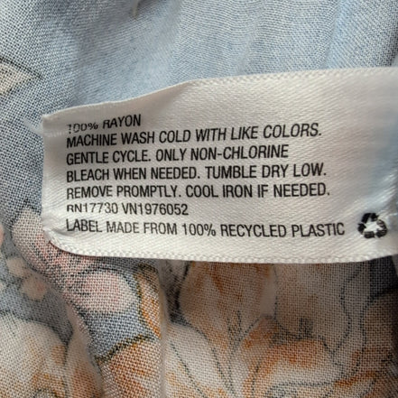 Robe d'été Fleurie Bleue Rayonne Taille Ajustable Bretelles Réglables