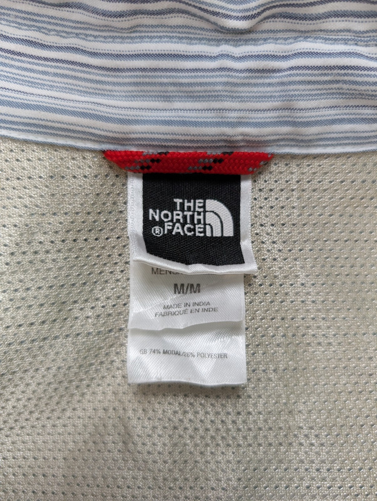 Chemise manches courtes The North Face bleue à rayures taille M #111msch