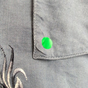 Chemise Hawaïenne Visitor Vintage M 100% Lin Gris Style Cuba Brodée
