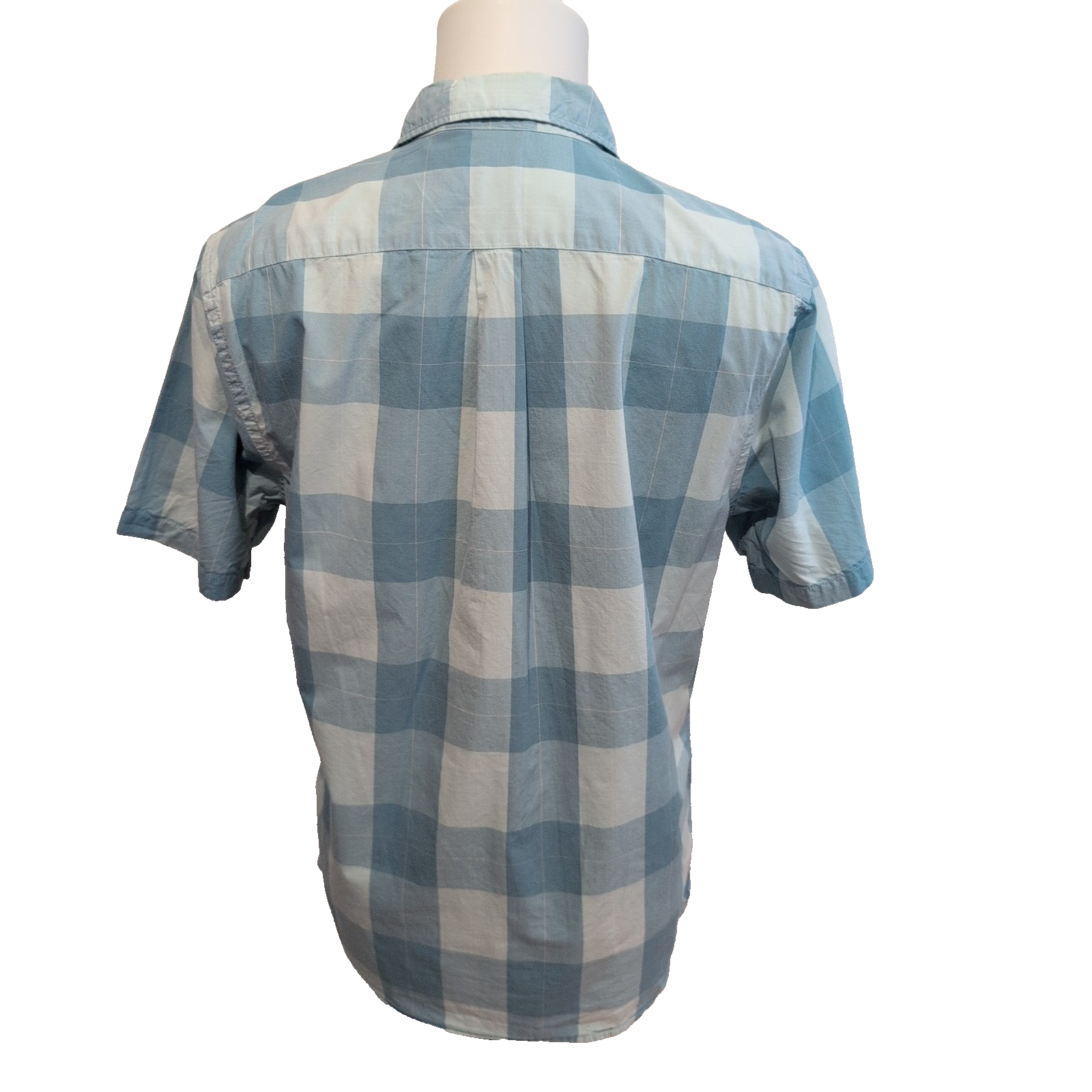 Chemise Dockers bleu carreaux poche logo manches courtes M