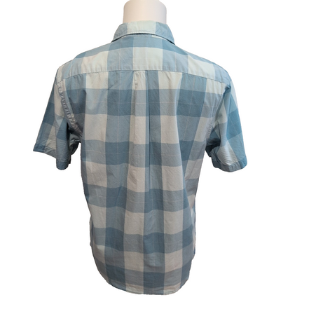 Chemise Dockers bleu carreaux poche logo manches courtes M