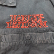 Chemise Harley Davidson 2XL Noire Tête de Mort Flammes Brodée USA