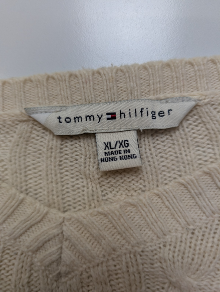 Pull Tommy Hilfiger Vintage Torsadé Rare Boutons Marguerite - Taille XL