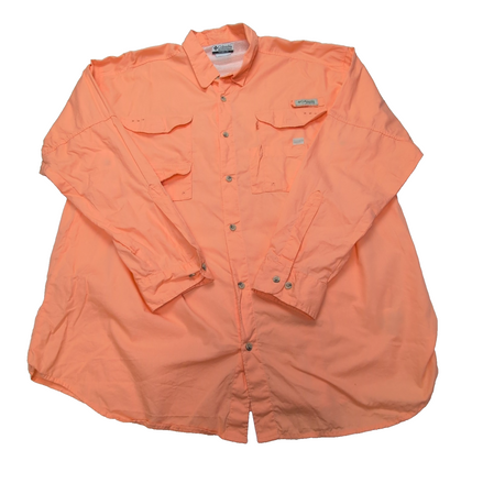 Chemise Columbia PFG orange uni manches longues taille XXL homme