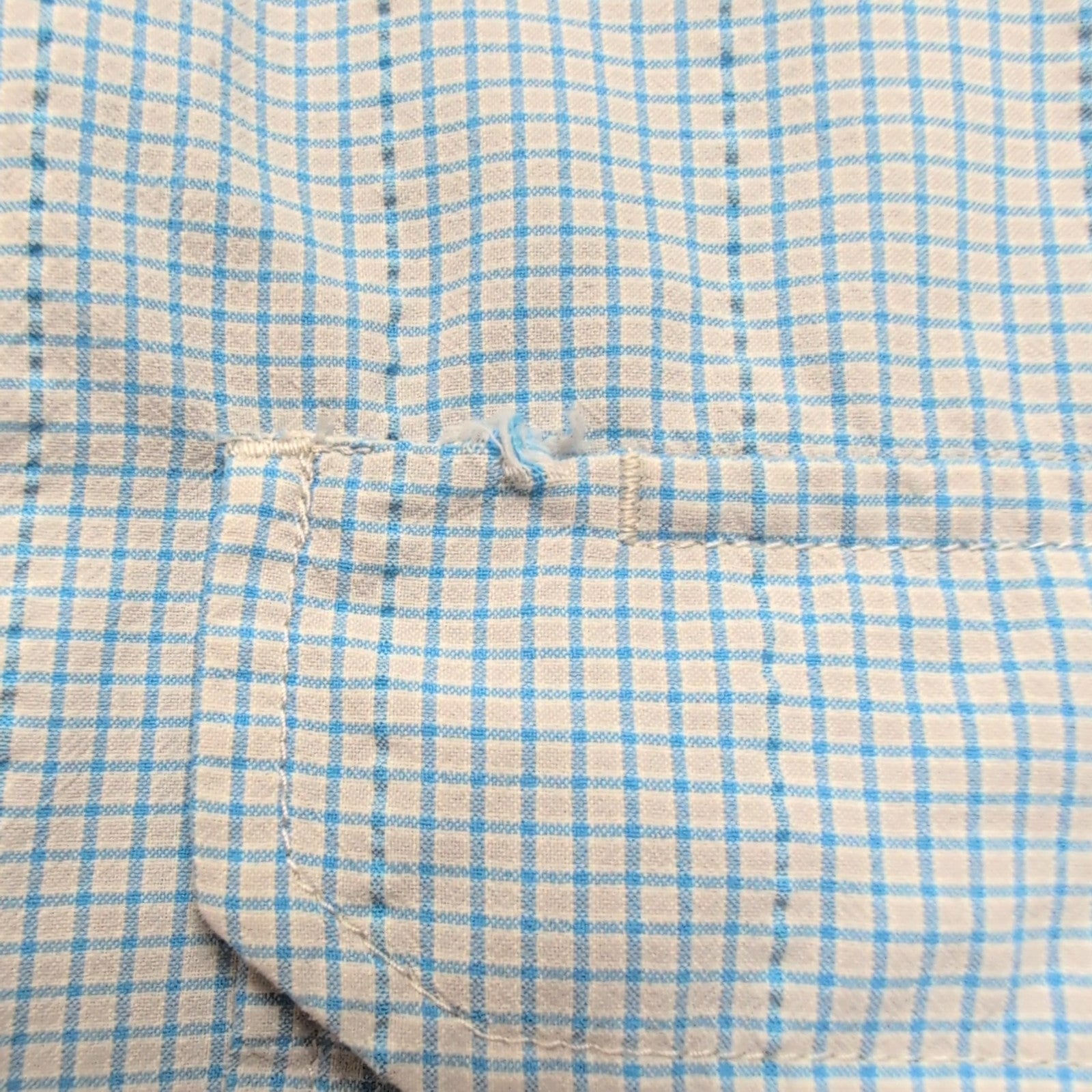 Chemise Patagonia L Bleu Carreaux Nylon Manches Courtes Boutons Pression