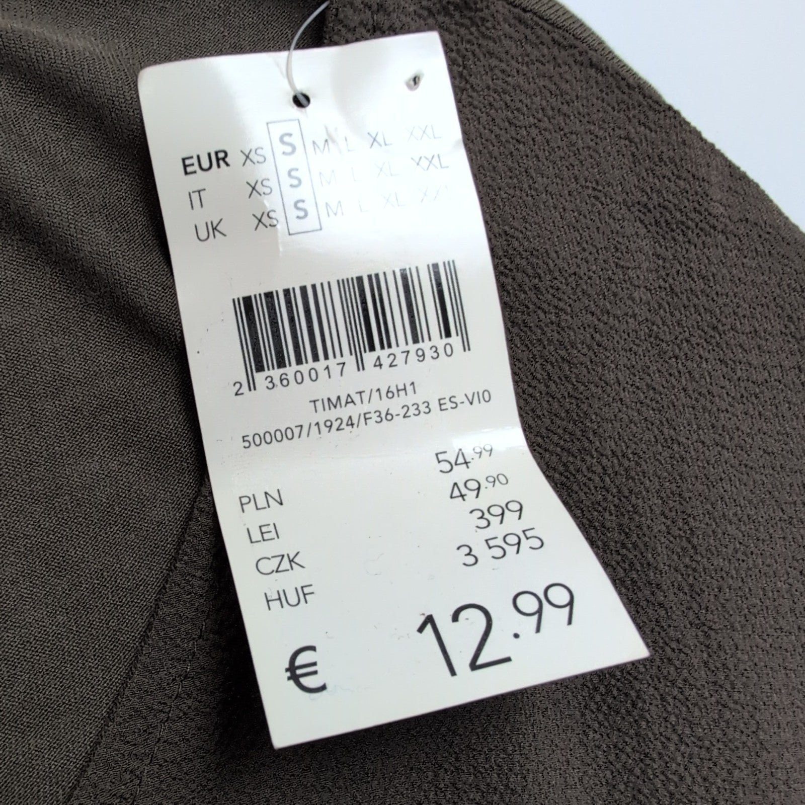 Haut Femme Taille S Camaïeu Basic Kaki Col V Sans Manches Neuf Étiquette