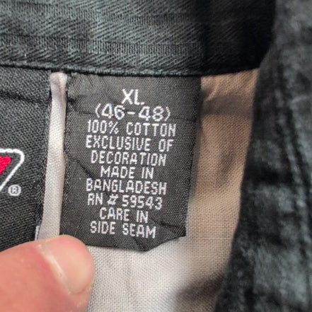 Chemise Dickies XL Noir Rayures Gaufrées 2 Poches Manches Courtes